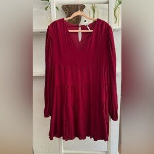 NWOT identity Long Sleeve V-Neck Frock Dress.